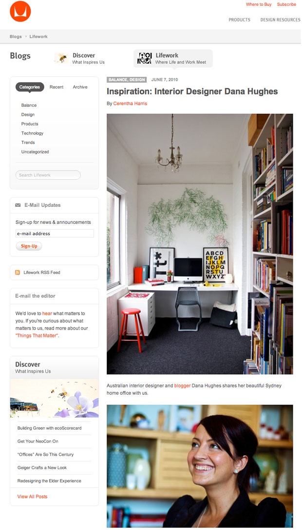 Interview on Lifework | Herman Miller Blog.