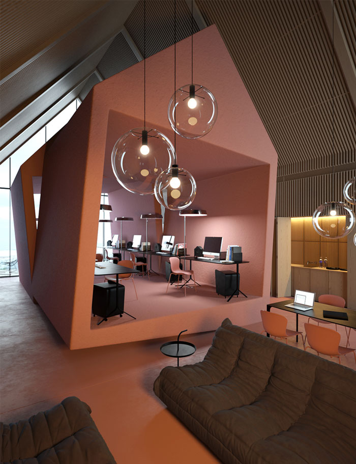 Concept Office "Attic" by Vasiliy Butenko.