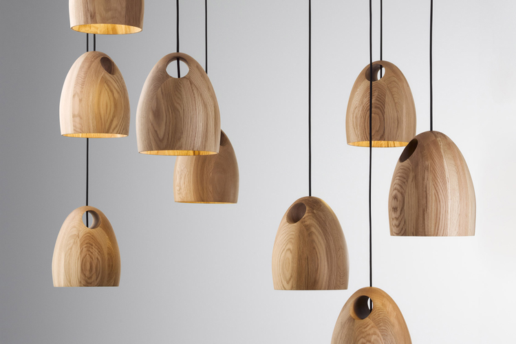 Oak Pendants by Ross Gardam.