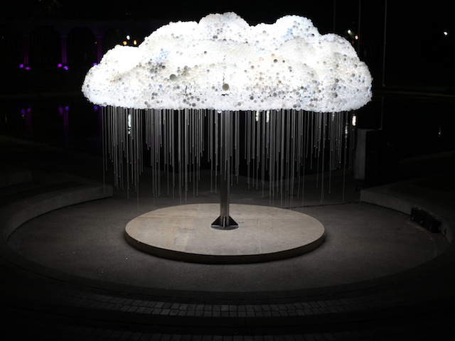 Interactive CLOUD Sculpture Made From 6,000 Light Bulbs by Caitlind Brown.