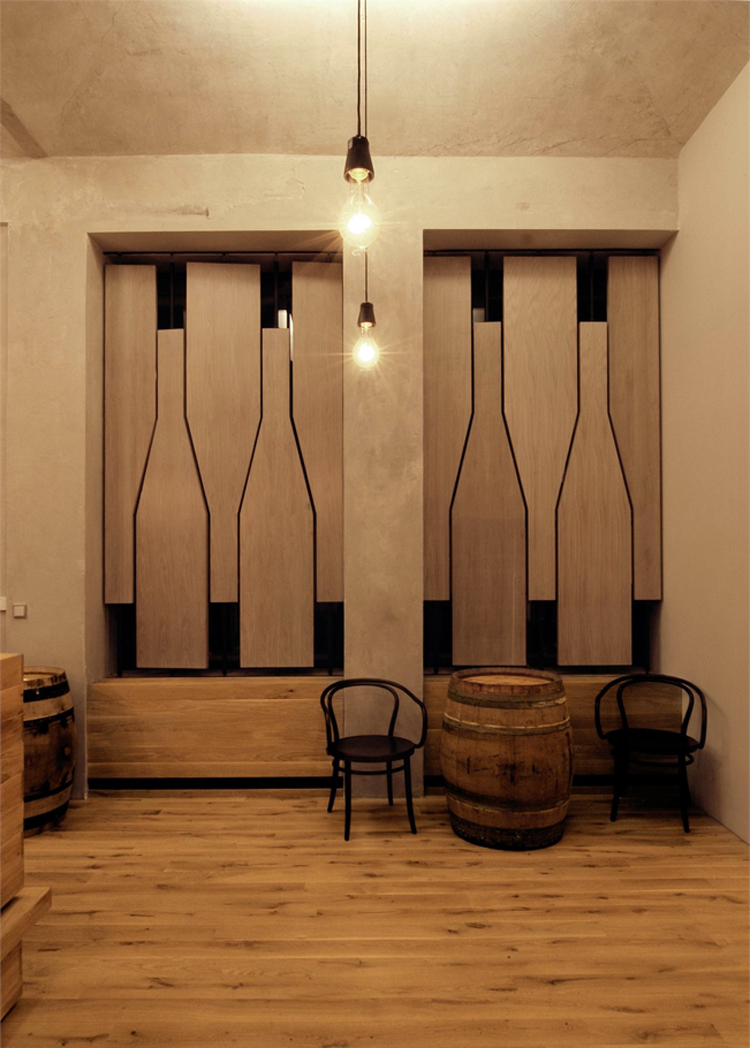 Red Pif Restaurant and Wine Shop by Aulik Fiser Architekti.