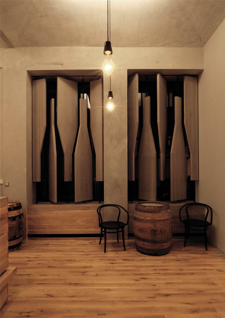 Red Pif Restaurant and Wine Shop by Aulík Fišer Architekti.