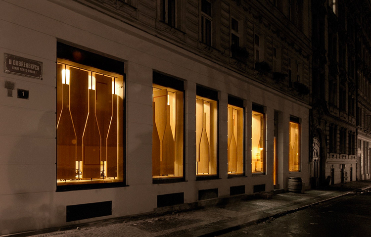 Red Pif Restaurant and Wine Shop by Aulík Fišer Architekti.