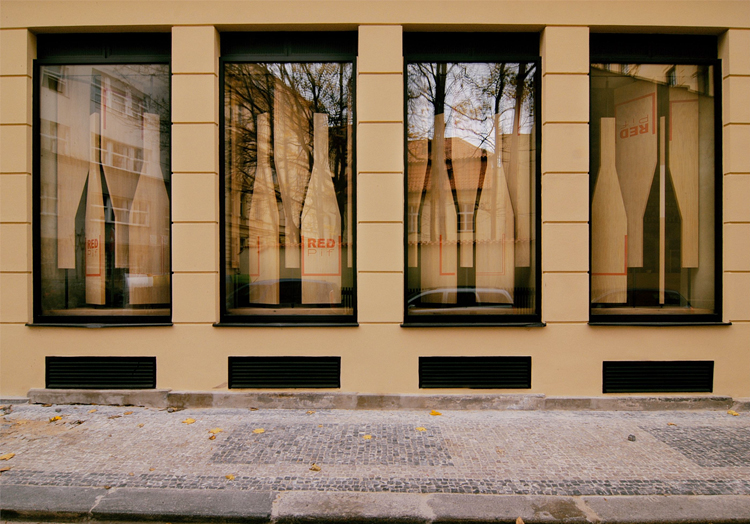 Red Pif Restaurant and Wine Shop by Aulík Fišer Architekti.