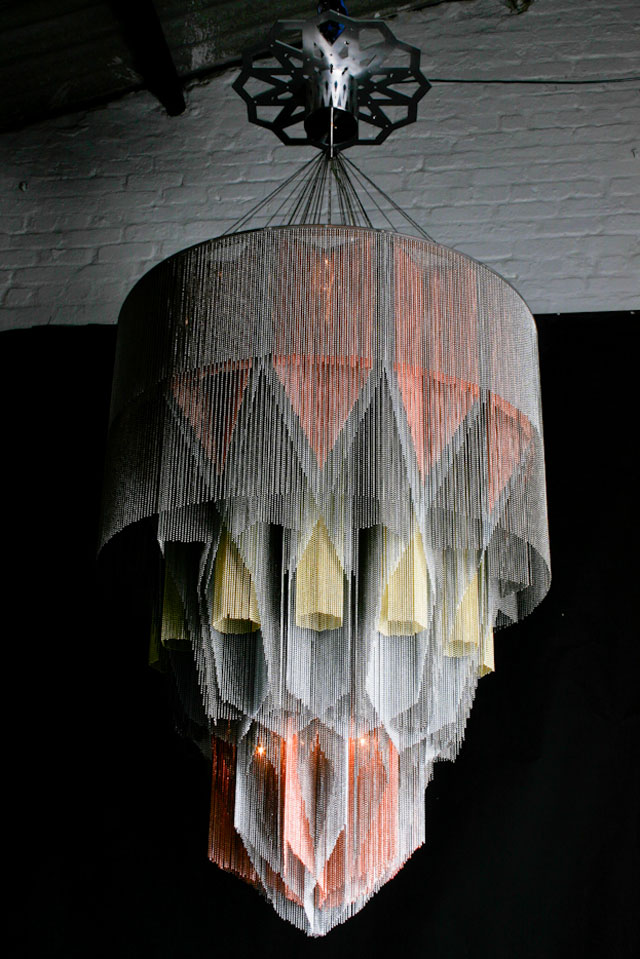 Mandala No1 - Stainless Steel & Ball-chain Chandelier by Willowlamp.