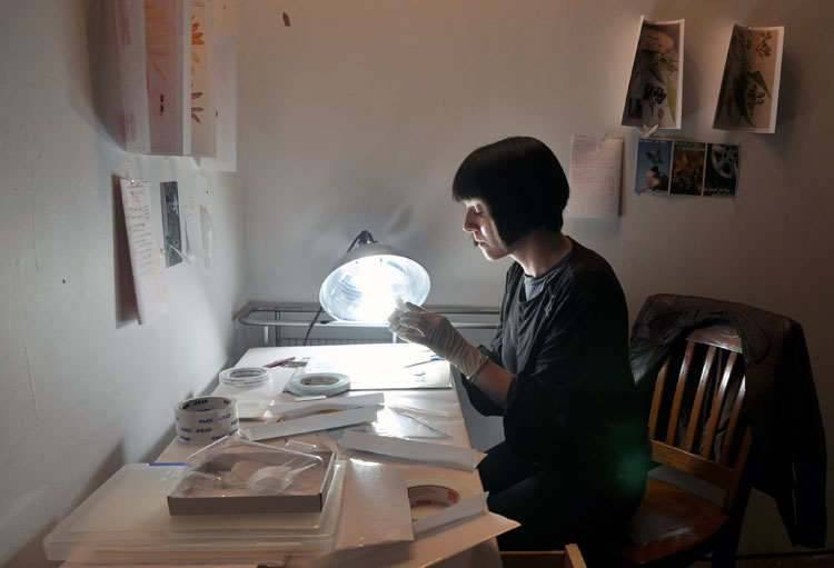 Yellowtrace interview // Natasha Frisch working in her New York studio.