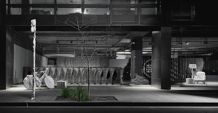 Move-in Showroom in Melbourne by Elenberg Fraser, via Yellowtrace. Move-in Showroom shop-front