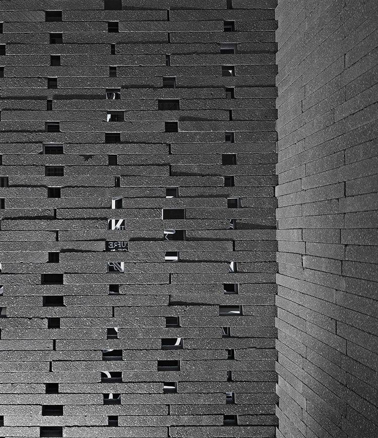 Move-in Showroom in Melbourne by Elenberg Fraser, via Yellowtrace. brick wall detail with voids