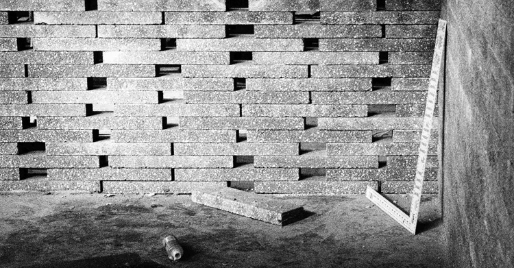 Move-in Showroom in Melbourne by Elenberg Fraser, via Yellowtrace. brick wall under construction