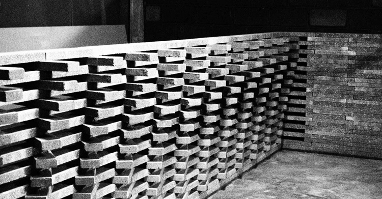 Move-in Showroom in Melbourne by Elenberg Fraser, via Yellowtrace. brick wall details under construction