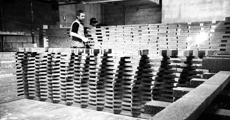 Move-in Showroom in Melbourne by Elenberg Fraser, via Yellowtrace. brick walls under construction