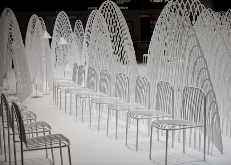 Snow-capped mountain installation by Nendo at Stockholm Furniture Fair | Yellowtrace.