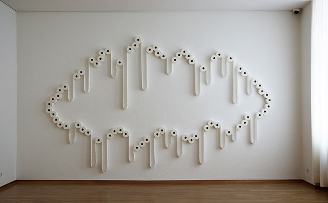 Toilet Paper Installation by Sakir Gökcebag, via Yellowtrace. Toilet Paper Installation, pattern, Sakir Gökcebag