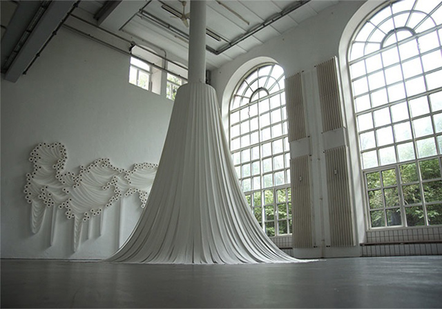 Toilet Paper Installation by Sakir Gökcebag, via Yellowtrace. Installation view, Sakir Gökcebag