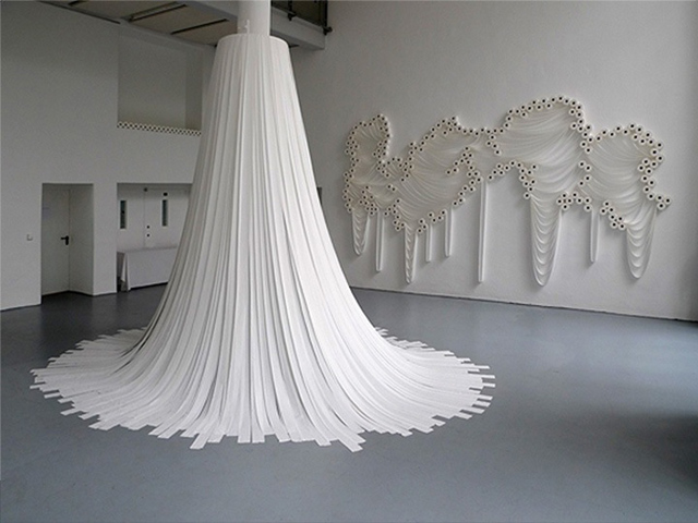 Toilet Paper Installation by Sakir Gökcebag, via Yellowtrace. Installation view, Sakir Gökcebag