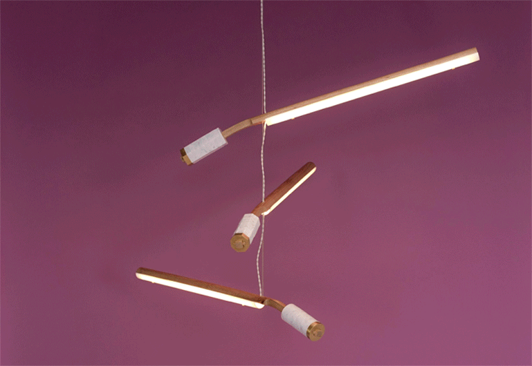 Lovely Linear Lighting // Design Trend, via Yellowtrace. Moving image of Counterweight Mobile Light by Fort Standard