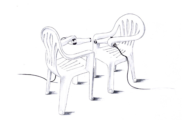 Monobloc Chair Sculptures by Bert Loeschner, via Yellowtrace. monobloc deconstruction