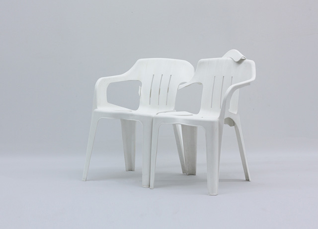 Monobloc Chair Sculptures by Bert Loeschner, via Yellowtrace. monobloc dudes