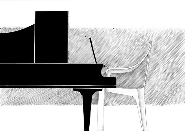 Monobloc Chair Sculptures by Bert Loeschner, via Yellowtrace. monobloc piano chair