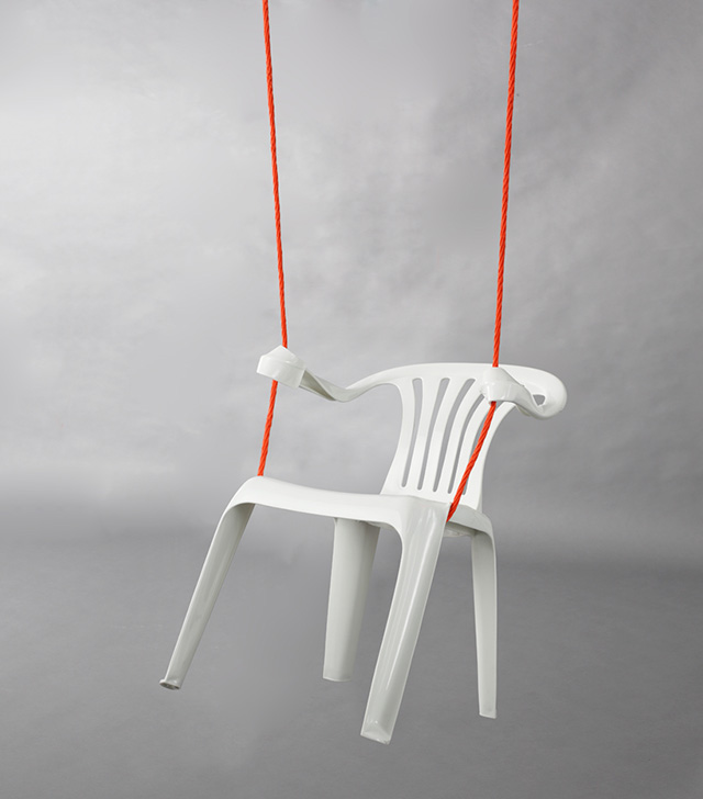 Monobloc Chair Sculptures by Bert Loeschner, via Yellowtrace. monobloc rocking chair