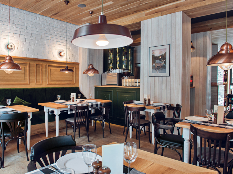 Althaus Restaurant by PB Studio and Filip Kozarski in Gdynia, Poland, via Yellowtrace. Althaus Restaurant, dining room, timber wall panelling, timber ceiling