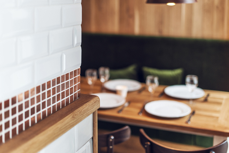 Althaus Restaurant by PB Studio and Filip Kozarski in Gdynia, Poland, via Yellowtrace. details, white wall tiles