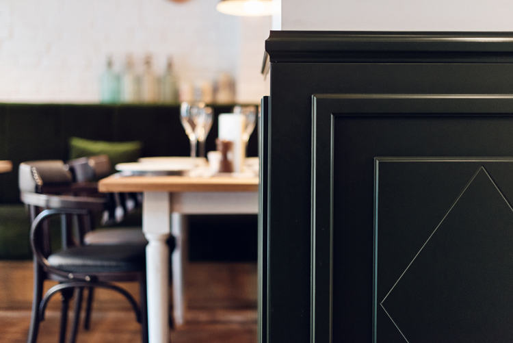 Althaus Restaurant by PB Studio and Filip Kozarski in Gdynia, Poland, via Yellowtrace. bar joinery detail