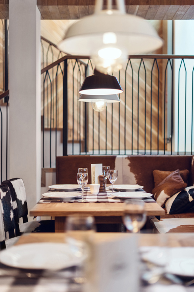 Althaus Restaurant by PB Studio and Filip Kozarski in Gdynia, Poland, via Yellowtrace. Althaus Restaurant, dining room detail, metal balustrade