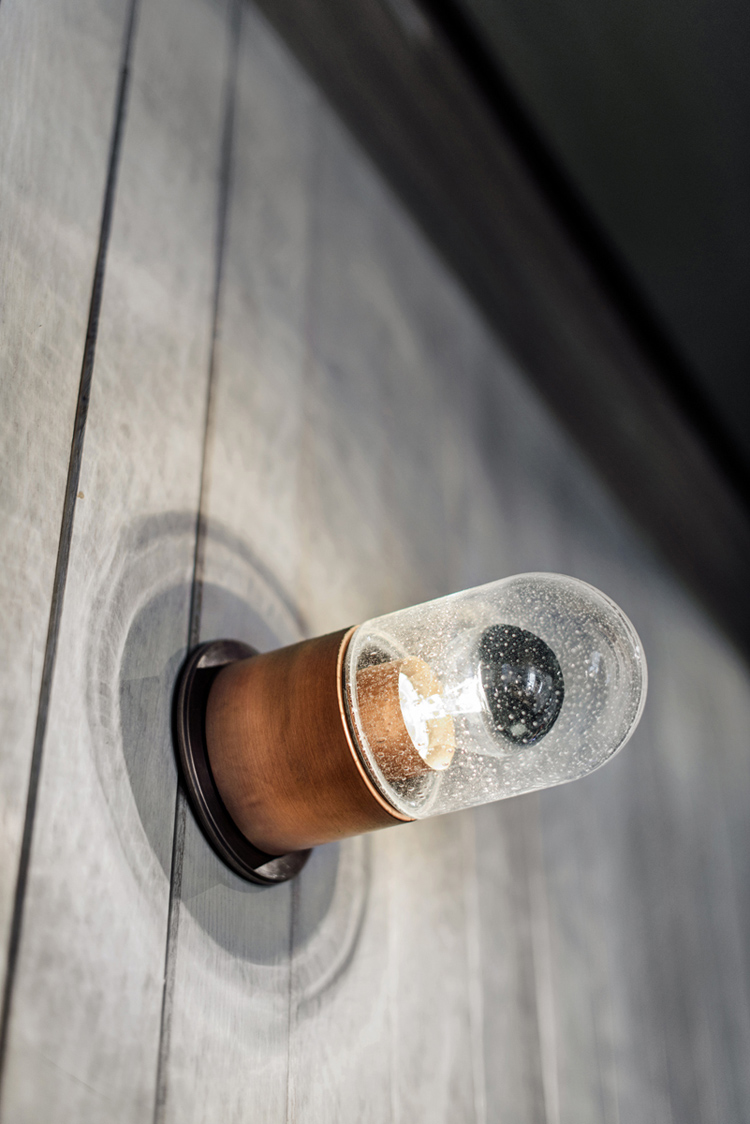 Althaus Restaurant by PB Studio and Filip Kozarski in Gdynia, Poland, via Yellowtrace. wall light detail
