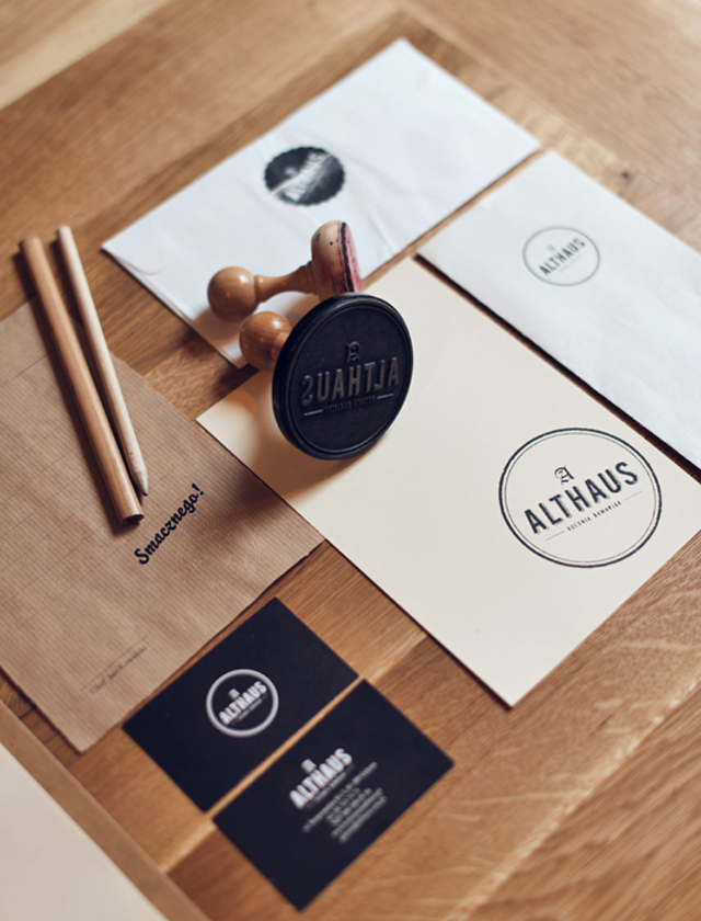 Althaus Restaurant by PB Studio and Filip Kozarski in Gdynia, Poland, via Yellowtrace. identity, branding, graphic design