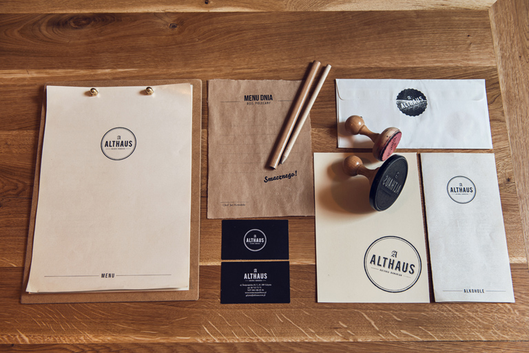 Althaus Restaurant by PB Studio and Filip Kozarski in Gdynia, Poland, via Yellowtrace. identity, branding, graphic design