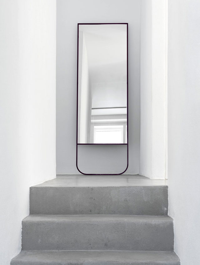 'Sense of Space' by Asplund // New Furniture Collection for 2013, via Yellowtrace. Asplund Furniture, TATI mirror, black, white, concrete floor, product styling