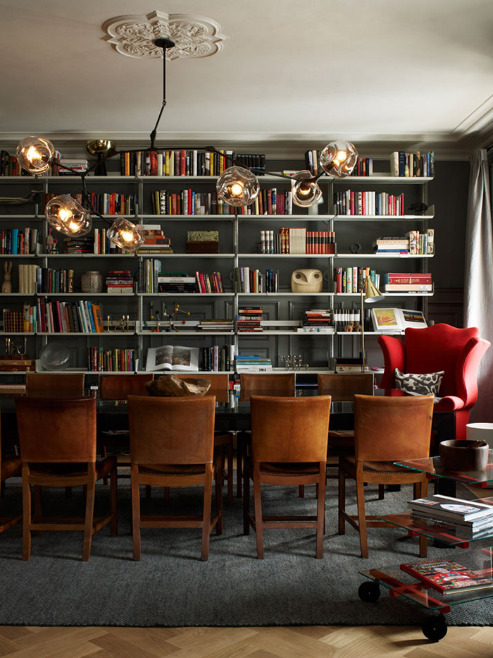 Ett Hem Hotel by Studio Ilse // Stockholm, Sweden, via Yellowtrace. ett hem hotel stockholm library and dining room