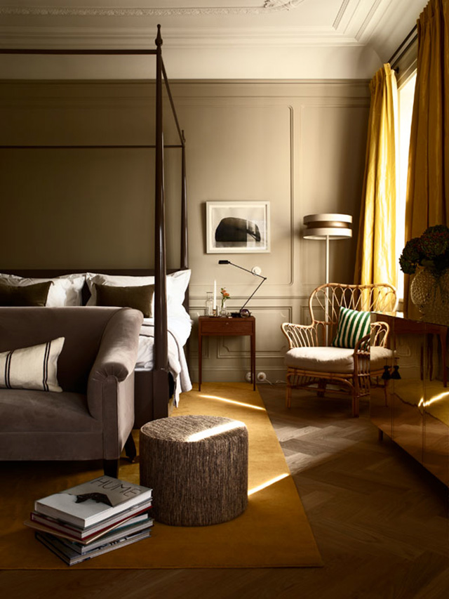 Ett Hem Hotel by Studio Ilse // Stockholm, Sweden, via Yellowtrace. hotel bedroom