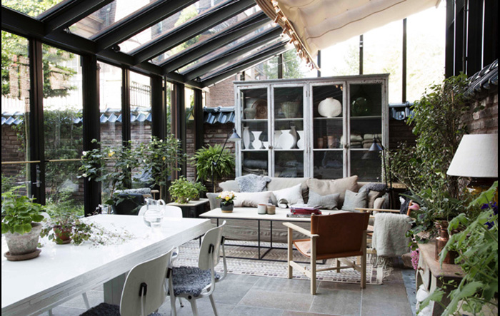 Ett Hem Hotel by Studio Ilse // Stockholm, Sweden, via Yellowtrace. courtyard and living areas