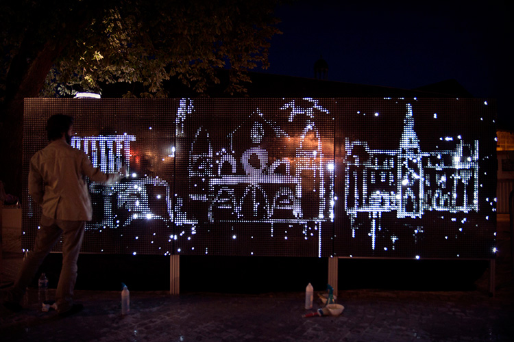 Water Light Graffiti by Antonin Fourneau, via Yellowtrace. live event in France