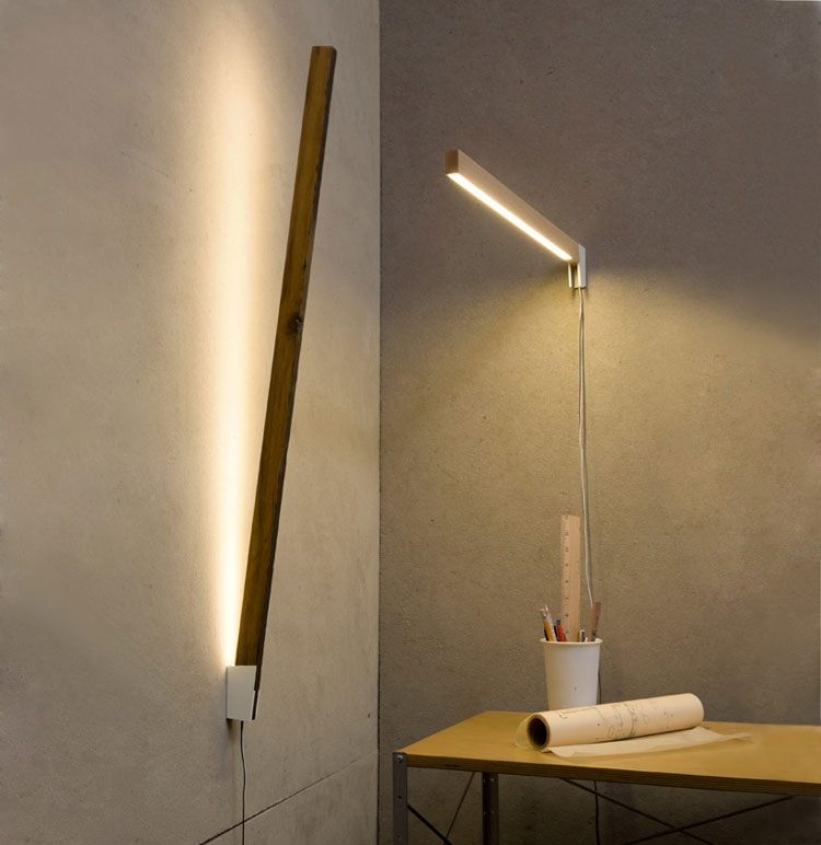 Lovely Linear Lighting // Design Trend, via Yellowtrace. Stickbulb lamp by RUX design, with roll of yellowtrace on the desk - woohoo!
