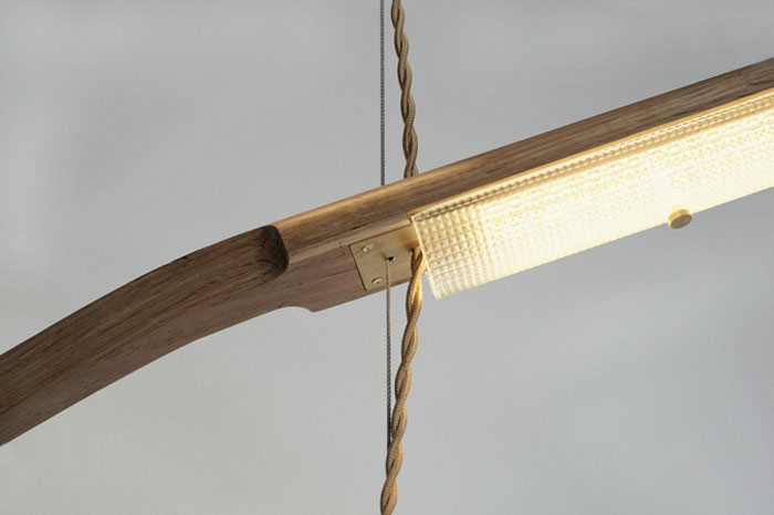 Lovely Linear Lighting // Design Trend, via Yellowtrace. Counterweight Mobile Light by Fort Standard, brass and timber detail