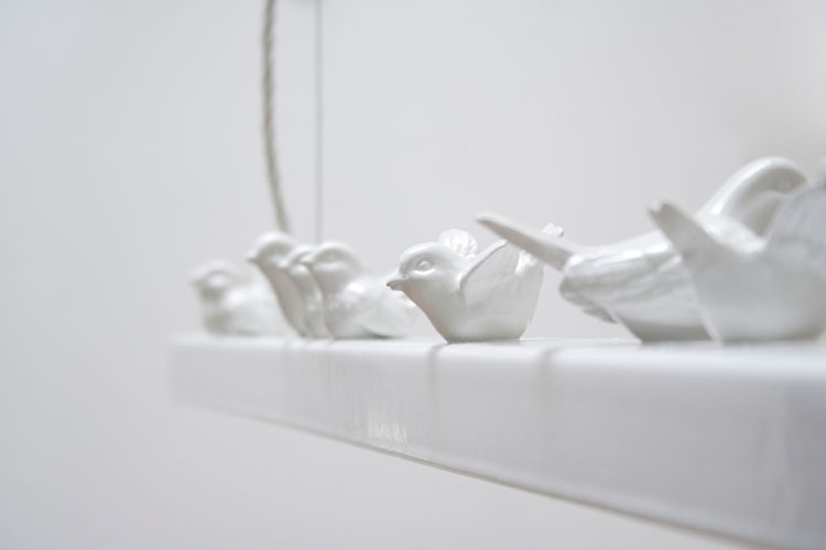 Lovely Linear Lighting // Design Trend, via Yellowtrace. Bird on Wire ceramic light by Giopato and Coombes, detail