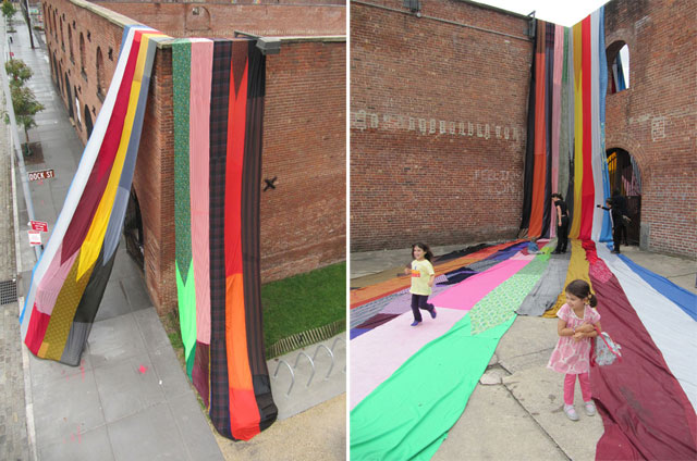 Textile Installations by American artist Amanda Browder, via Yellowtrace. Hello Niagara by Amanda Browder, Brooklyn, New York