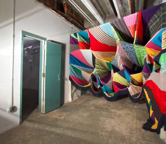 Textile Installation Art by American artist Amanda Browder, via Yellowtrace. Prismatic Vortex by Amanda Browder, recycled textile installation
