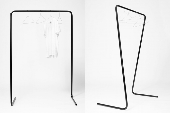 Oneline clothes rail by Klemens Schillinger | Yellowtrace.