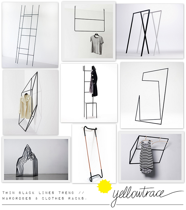 Thin Black Lines Trend - Wardrobes and Clothes Racks // Curated by Yellowtrace.