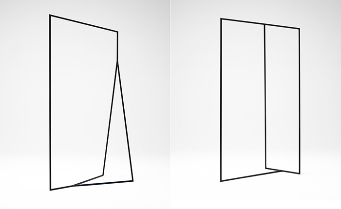 Thin black lines hanger racks by by Nendo | Yellowtrace.