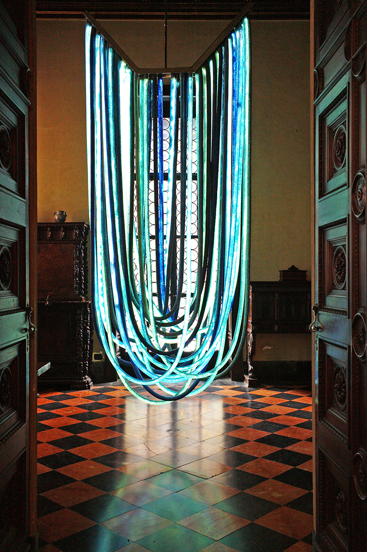 Museo Bagatti Valsecci Milan, Blue Chandelier by Nacho Carbonell | Yellowtrace. Museo Bagatti Valsecci Milan, Blue Chandelier by Nacho Carbonell | Yellowtrace.