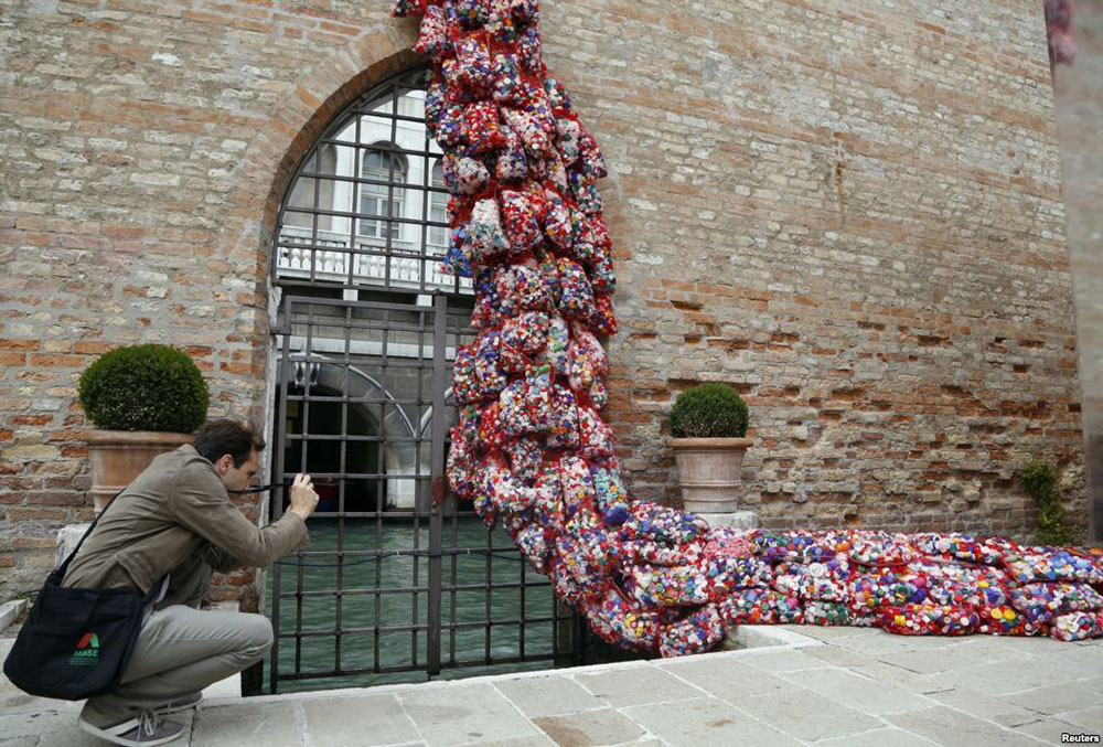 "The Garbage Patch State" by Italian artist Maria Cristina Finucci at Venice Biennale 2013 | Yellowtrace.