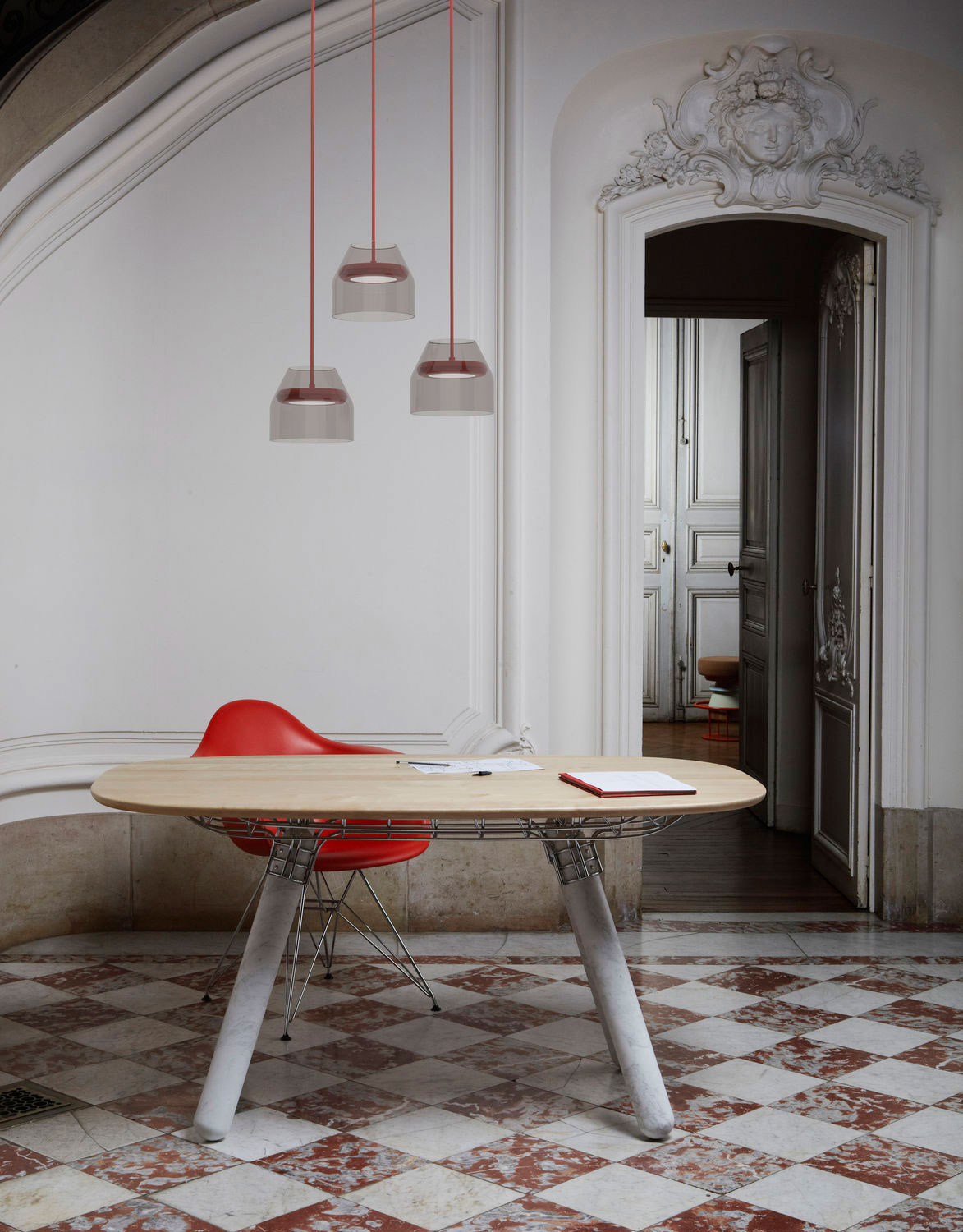 Magnum table by Pierre Favresse with Carrara marble legs from La Chance | Yellowtrace.