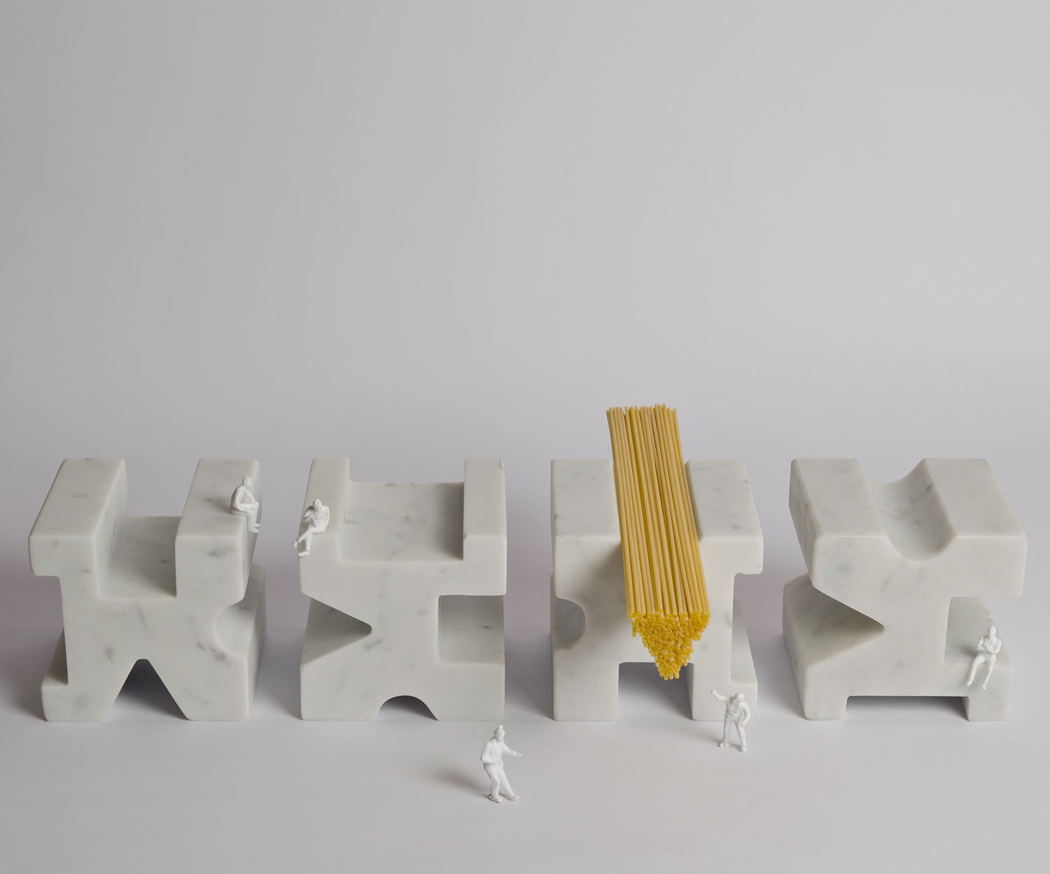 Marble spaghetti measurments by Studio Lievito | Yellowtrace.