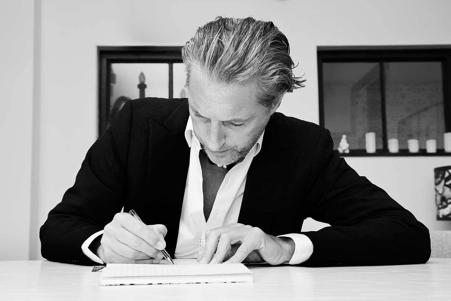 Marcel Wanders sketching in his studio | Yellowtrace.