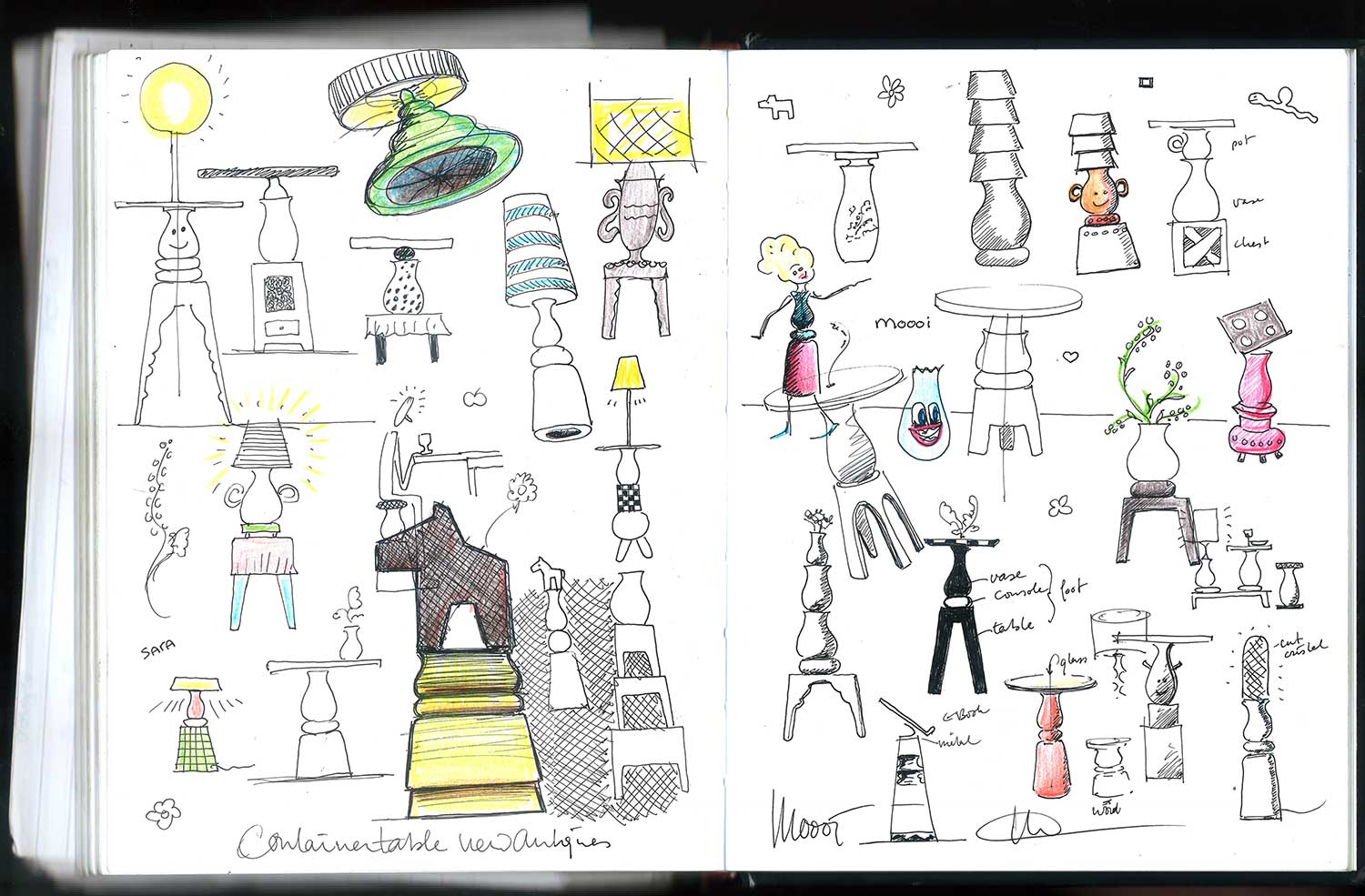 New Antiques sketch by Marcel Wanders for Moooi | Yellowtrace.